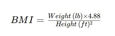 BMI Formula Using Pounds and Feet