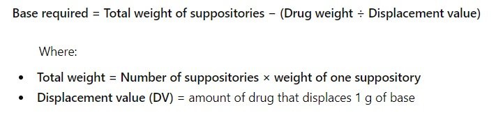 Suppository Calculation Formula