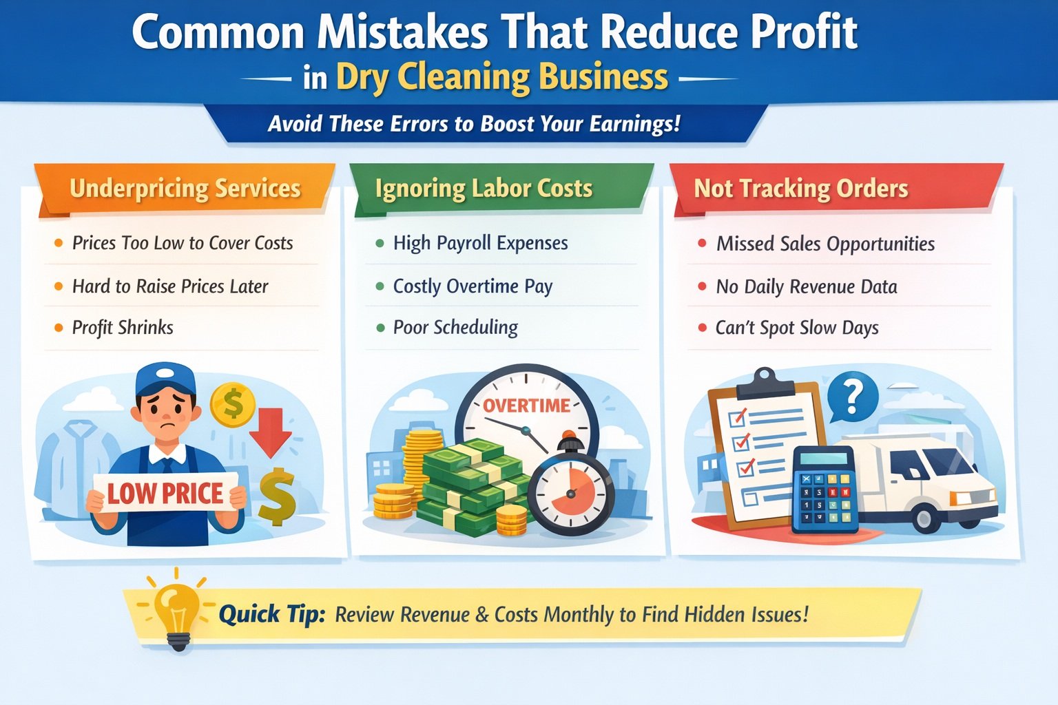 Common Mistakes That Reduce Profit in Dry Cleaning Business