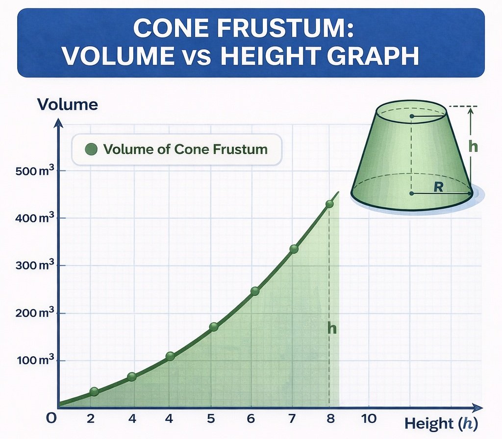 Cone Frustum vs Height Graph