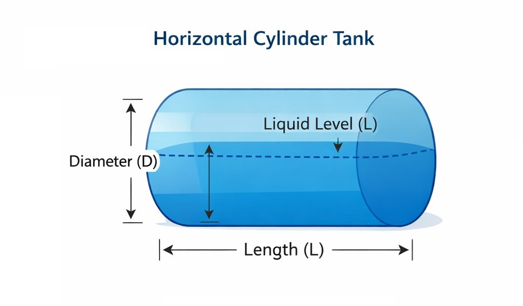 Horizontal Cylindrical Tank Volume