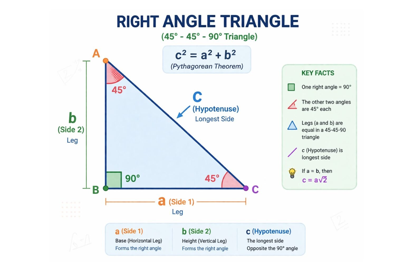 Right Triangle Calculator (Find Hypotenuse & Side Lengths Fast)